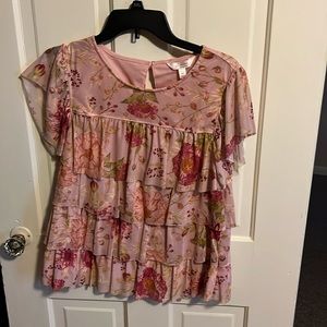 Lauren Conrad Blouse in pink floral print
